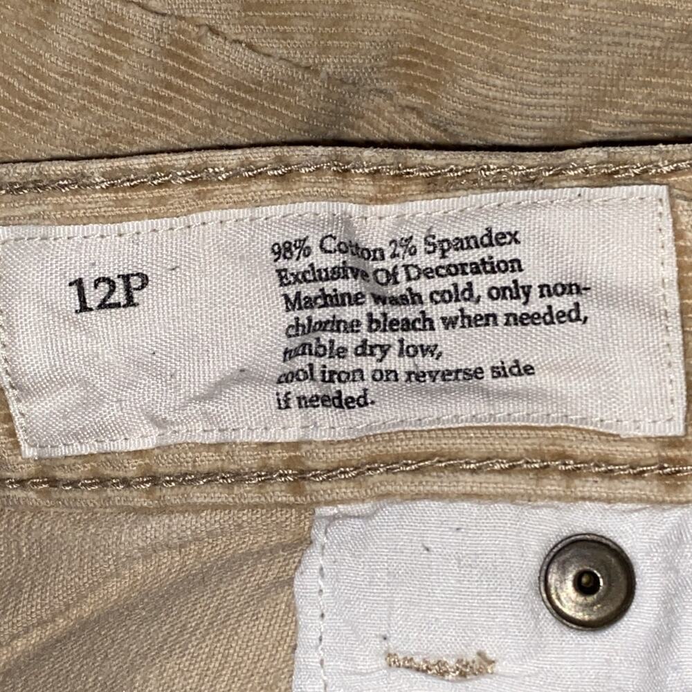 Ann Taylor LOFT Low Rise Modern Boot Tan Khaki Corduroy‎ Pants Women’s Size 12P - Picture 6 of 9